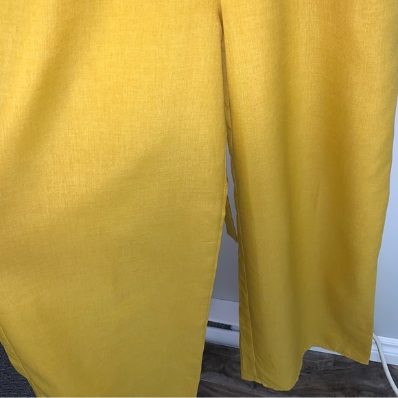 Flying Tomato‎ Jumpsuit Women's Size Small Mustard Yellow Wide Leg Sleeveless - Picture 6 of 7